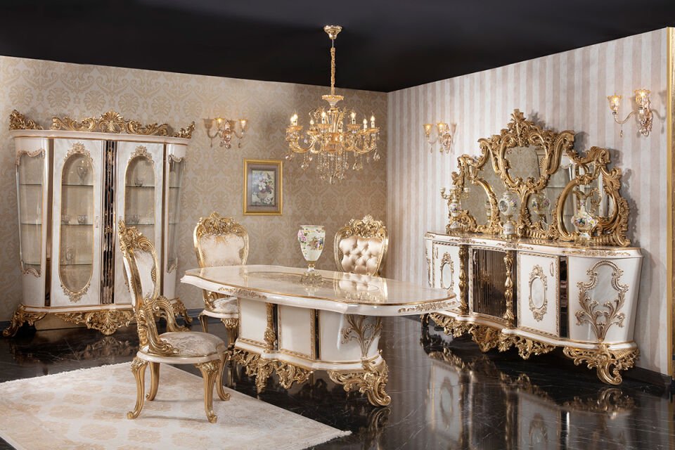 Imparator Krem Klasik Yemek Odası