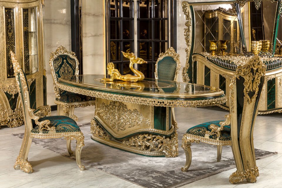 Royal Yeşil Klasik Yemek Odası