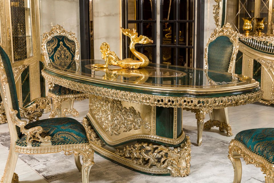 Royal Yeşil Klasik Yemek Odası