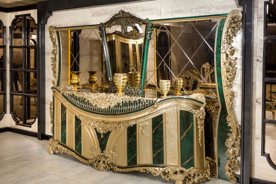 Royal Yeşil Klasik Yemek Odası