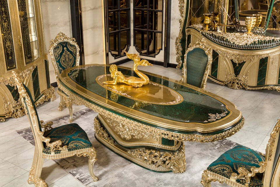 Royal Yeşil Klasik Yemek Odası