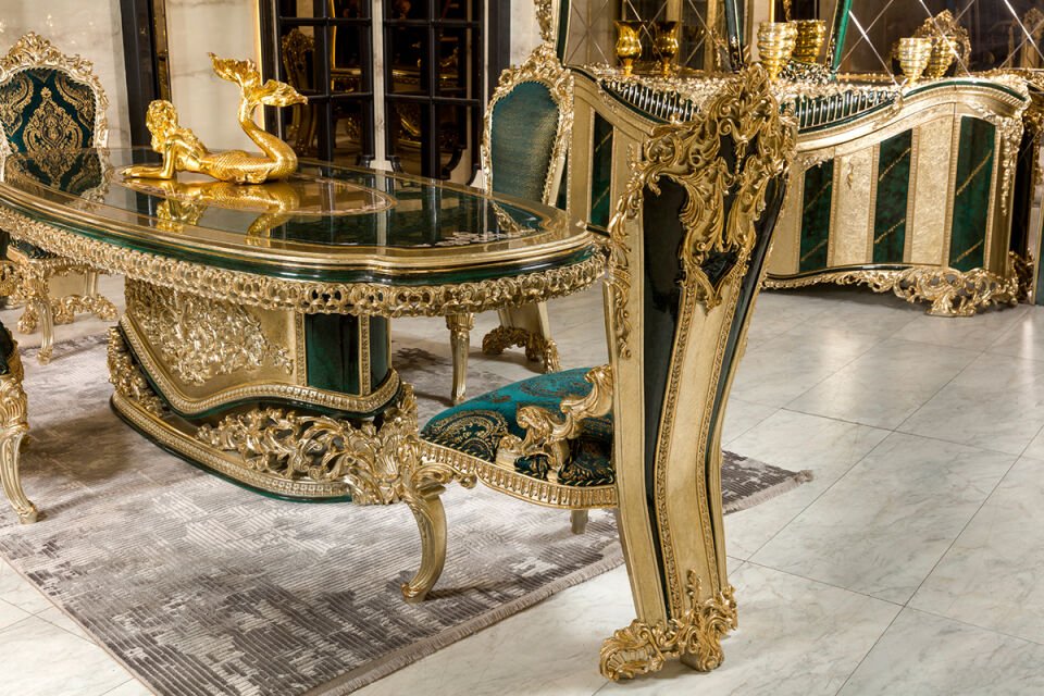 Royal Yeşil Klasik Yemek Odası