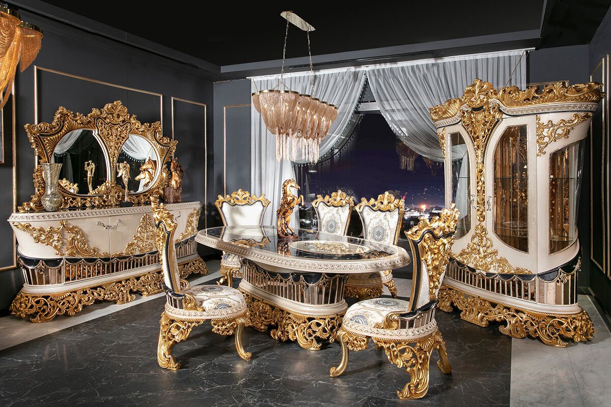 Tac Mahal Mavi Klasik Yemek Odası