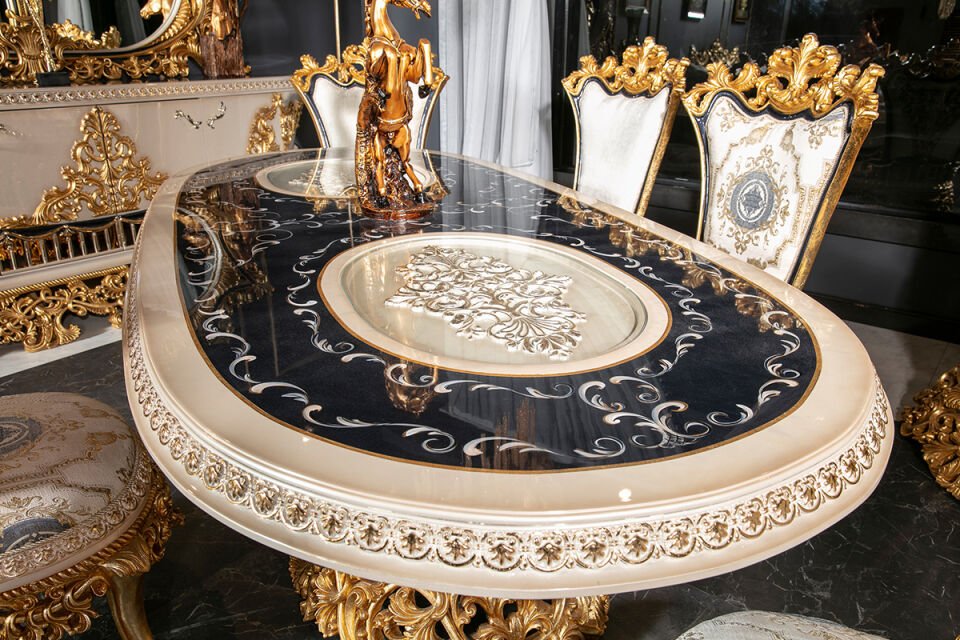 Tac Mahal Mavi Klasik Yemek Odası