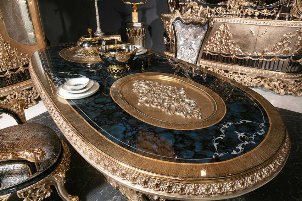 Tac Mahal Yeşil Klasik Yemek Odası