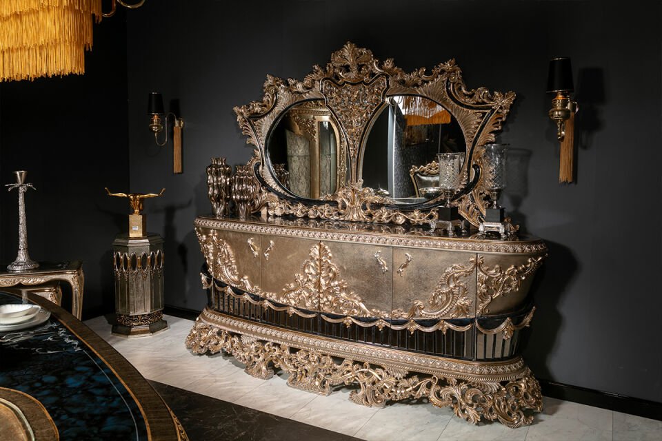 Tac Mahal Yeşil Klasik Yemek Odası