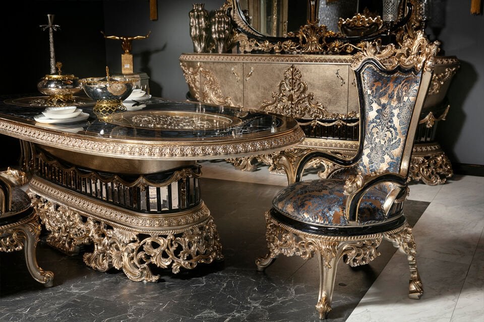 Tac Mahal Yeşil Klasik Yemek Odası