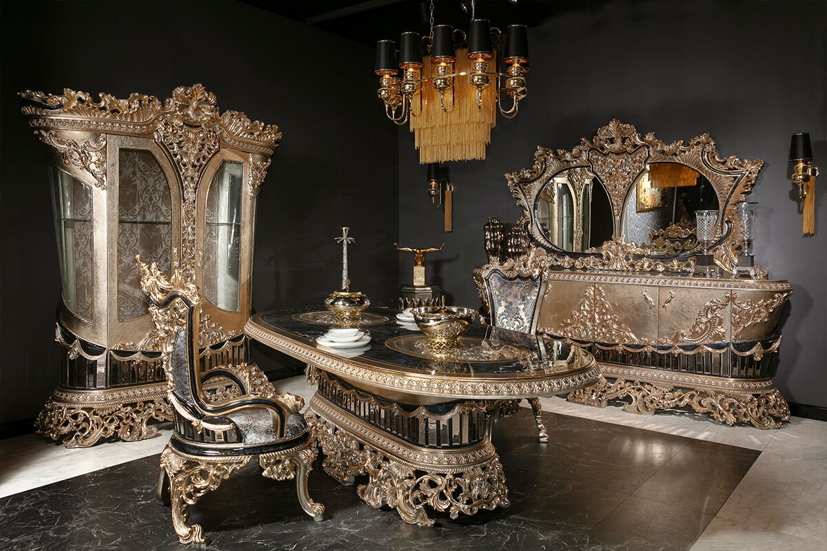 Tac Mahal Yeşil Klasik Yemek Odası