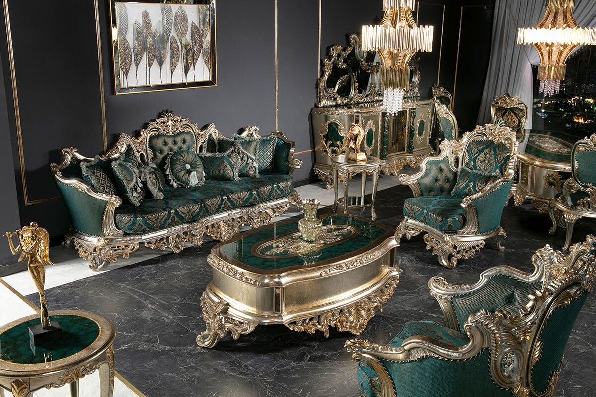 Emperor Green Classic Sofa Set