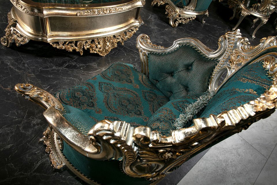 Emperor Green Classic Sofa Set