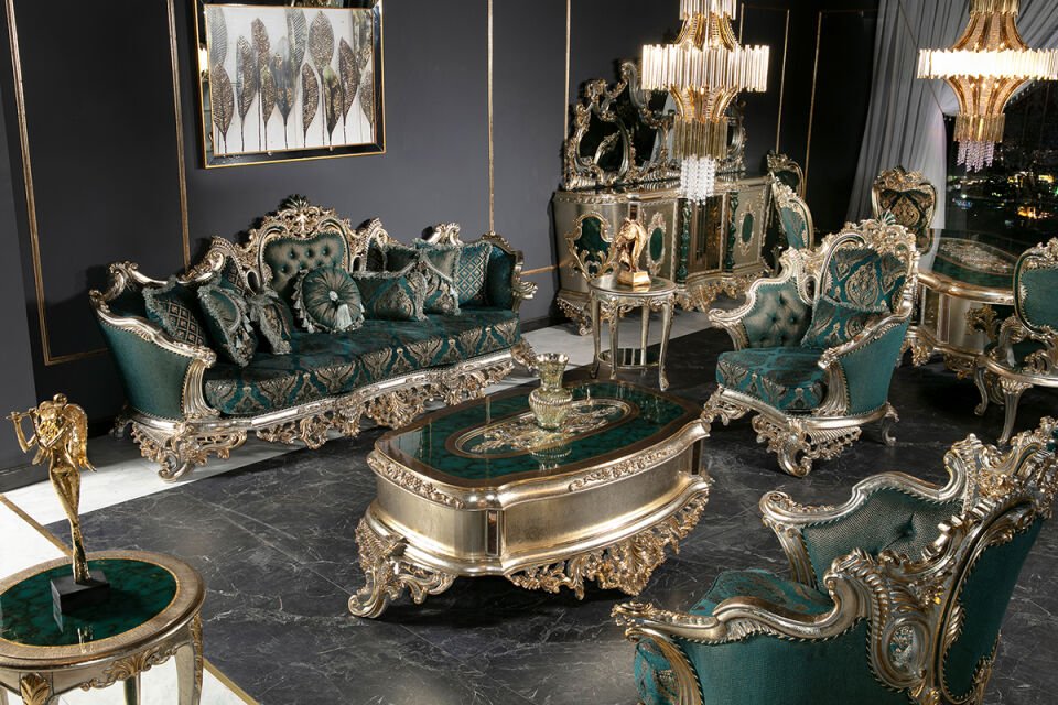 Emperor Green Classic Sofa Set