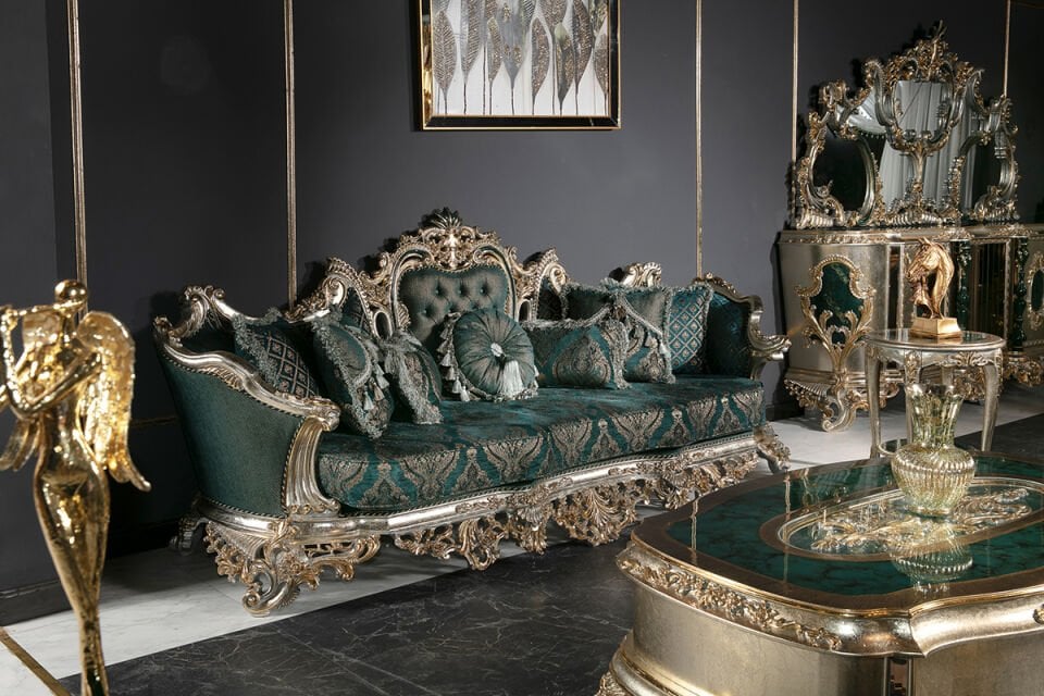 Emperor Green Classic Sofa Set