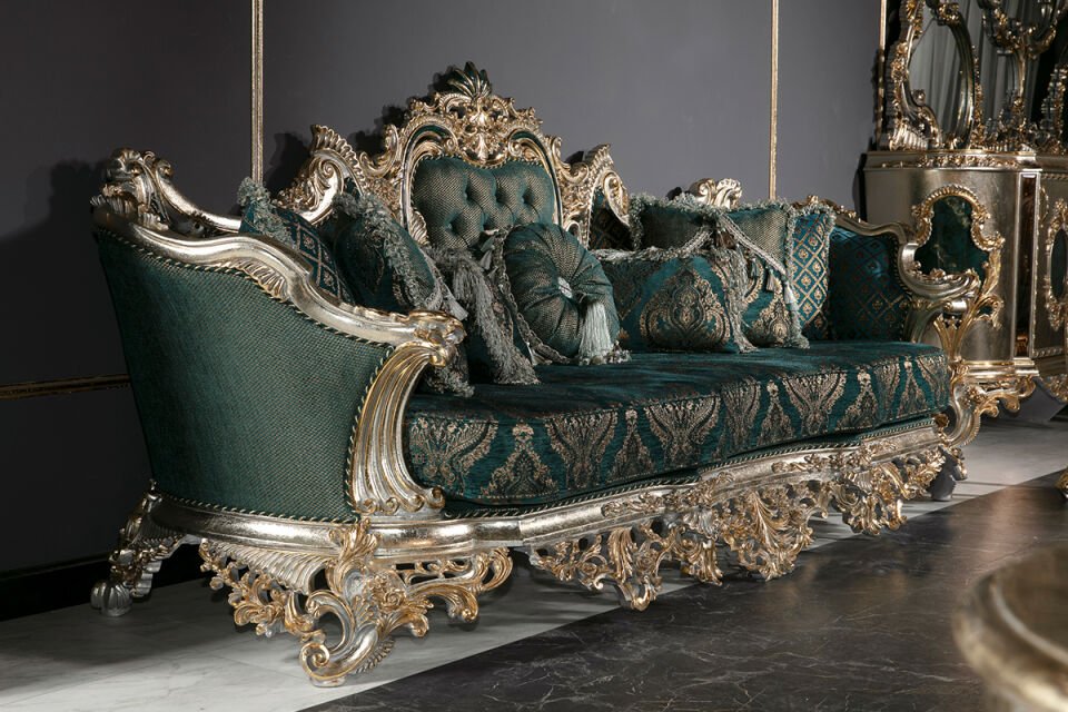 Emperor Green Classic Sofa Set