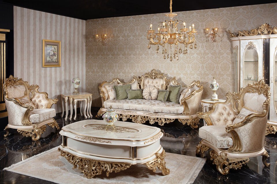 Klassisches Sofa-Set Emperor Cream