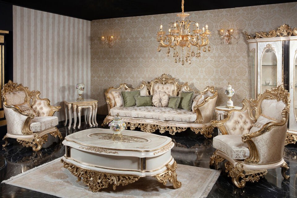 Klassisches Sofa-Set Emperor Cream