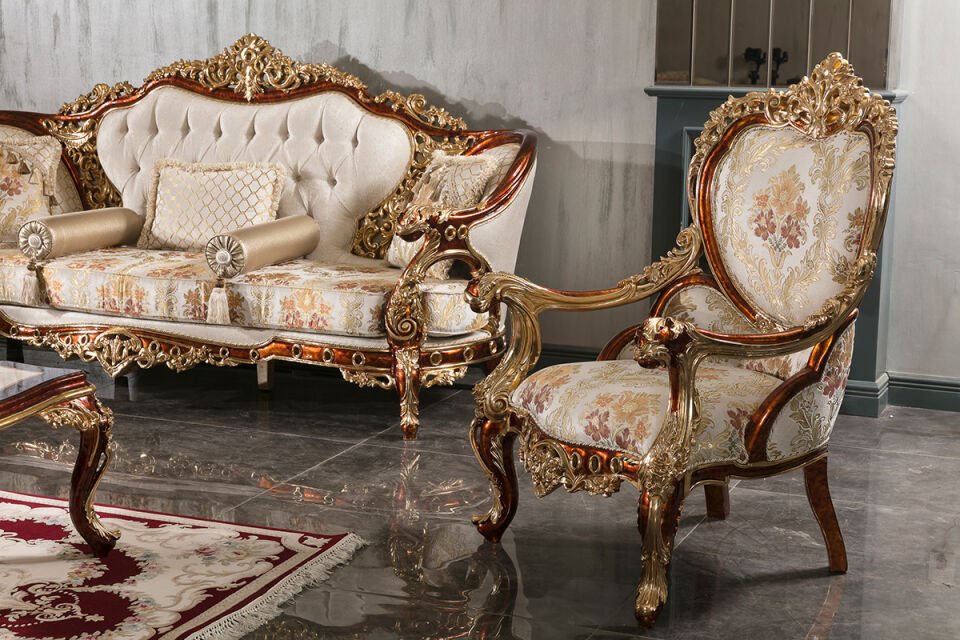 Klassisches Sofa-Set Saltanat aus Walnussholz