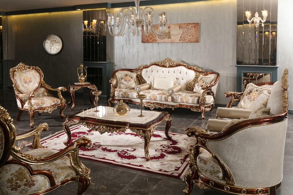 Klassisches Sofa-Set Saltanat aus Walnussholz