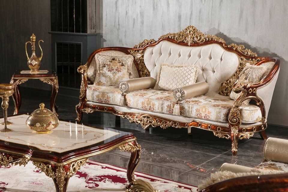 Klassisches Sofa-Set Saltanat aus Walnussholz