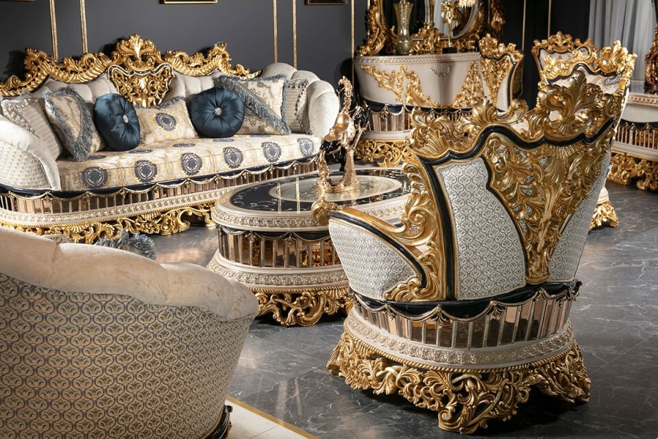 Tac Mahal Mavi Klasik Koltuk Takımı