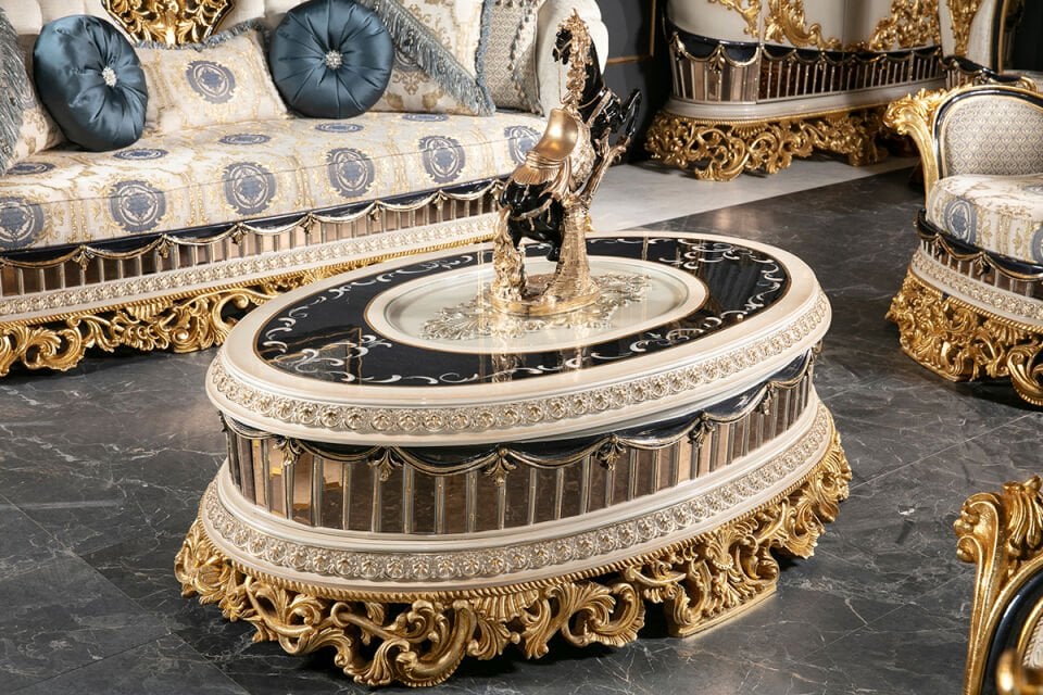 Taj Mahal Blue Classic Sofa Set