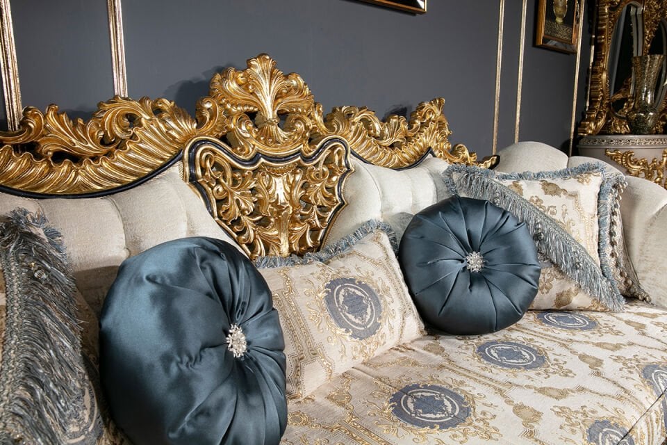 Taj Mahal Blue Classic Sofa Set